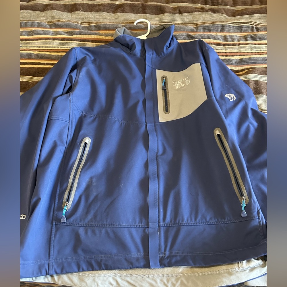 Mountain Hard Ware Blue Softshell Jacket Size Xl - image 1